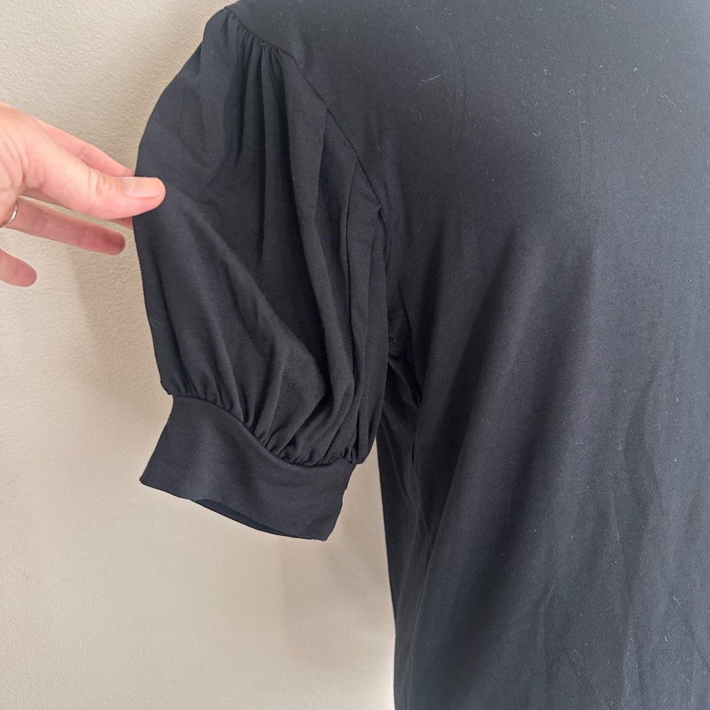 Frame Denim Black Puff Sleeve Tee - Picture 6 of 8
